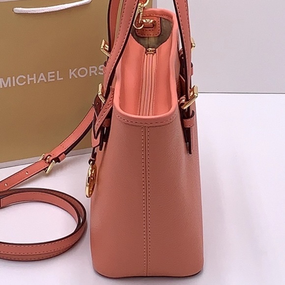 MICHAEL KORS XSMALL CARRYALL CONVERTIBLE TOP ZIP TOTE SHERBERT COLOR - Picture 6 of 16
